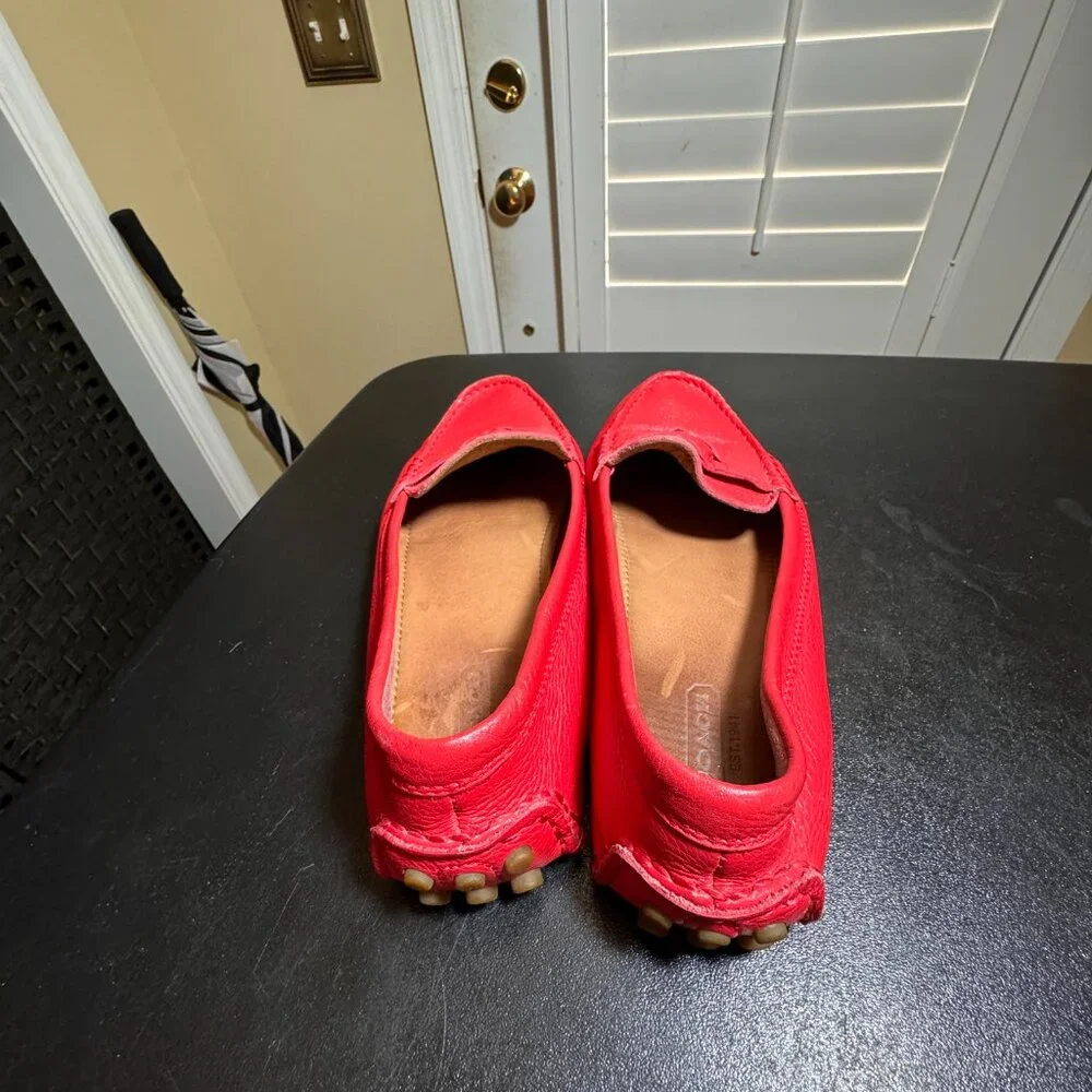 Coach size 7.5 red driving slip on loafers